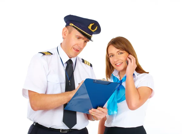 Busy flight crew — Stock Photo, Image