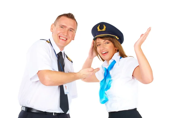 Happy flight crew — Stock Photo, Image