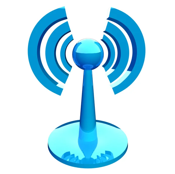 Wifi (inalámbrico) icono azul moderno —  Fotos de Stock