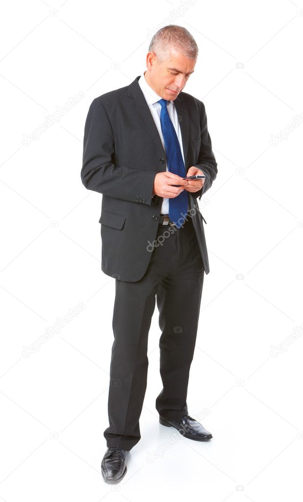 Portrait of business man with mobile phone