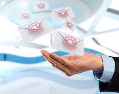 Flying emails clipart