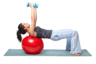 Woman with gym ball clipart