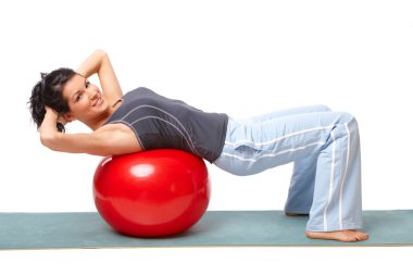 Woman with gym ball clipart