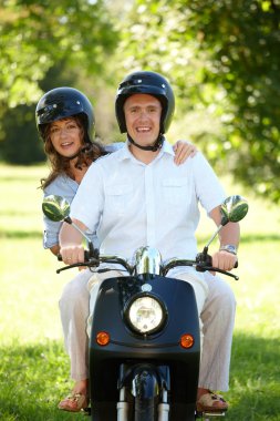 Couple riding clipart