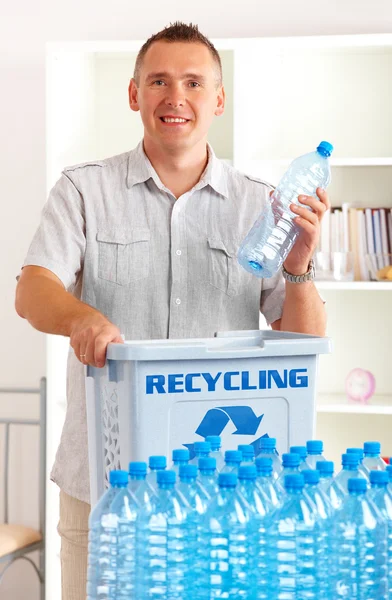 stock image Recycling Man With Bottles