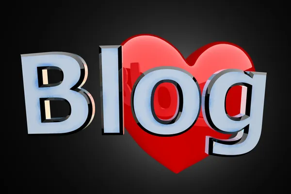 Blog con corazón rojo — Foto de Stock