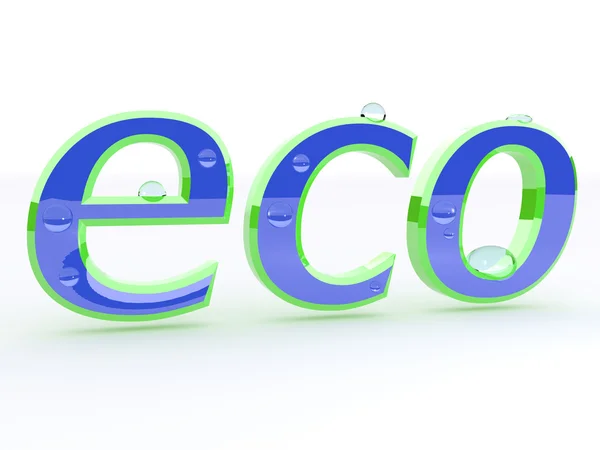 Eco met waterdruppels — Stockfoto