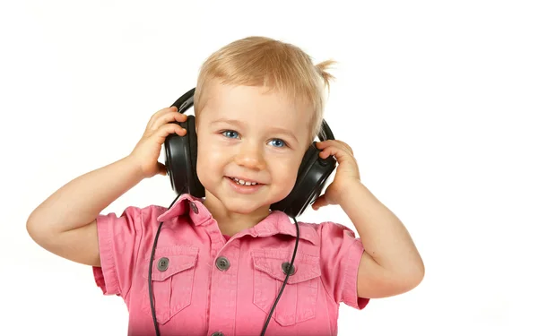 Baby with headphones — Stock Photo, Image