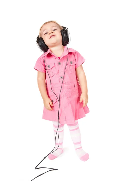 Baby with headphones — Stock Photo, Image