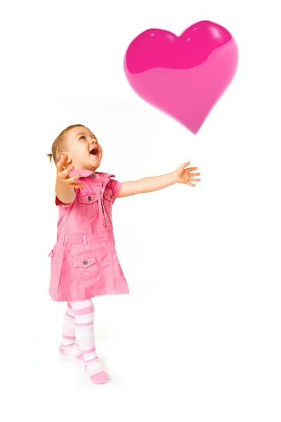 Söt baby med ballon — Stockfoto