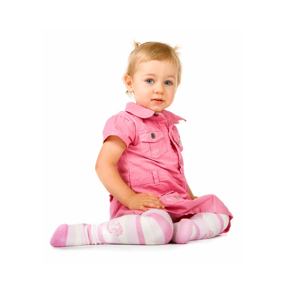 座っている女の赤ちゃん — ストック写真
