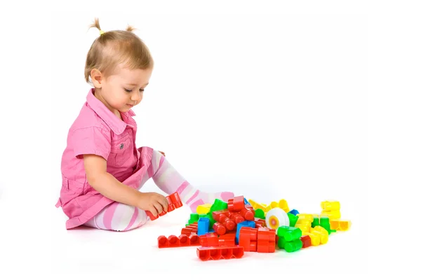 Bambina con blocchi — Foto Stock
