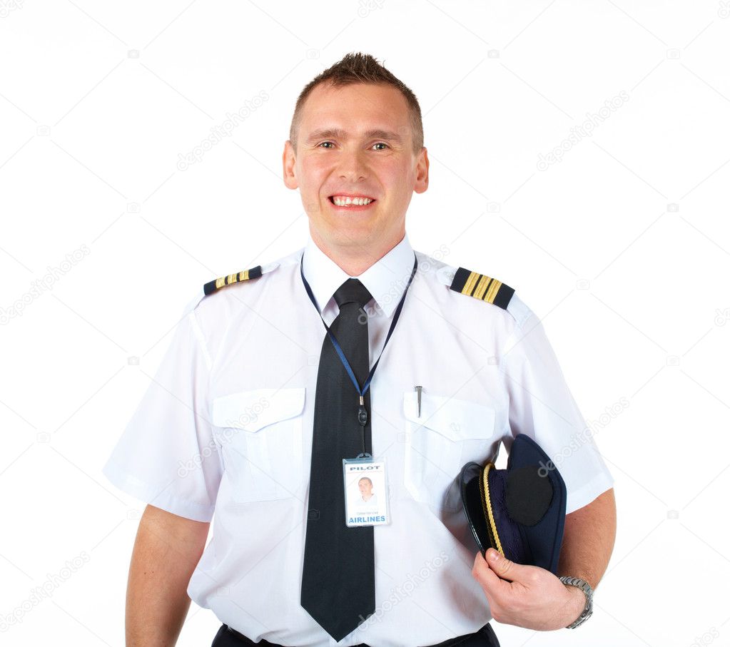 Cheerful airlines pilot