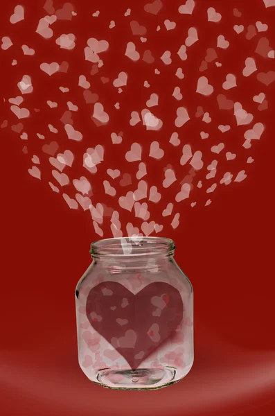 Heart in jar — Stock Photo, Image
