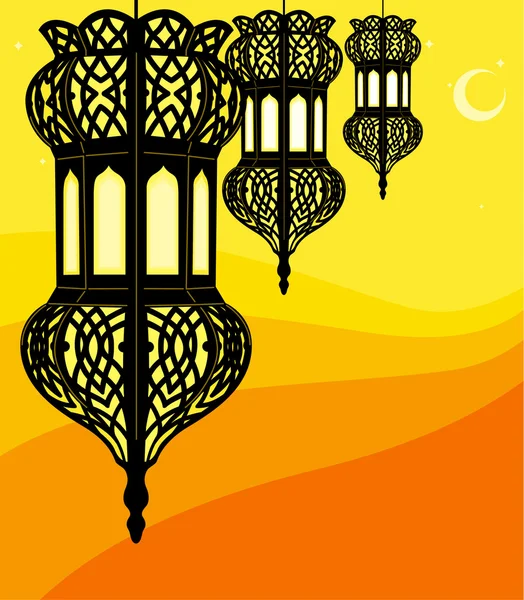 Ilustrace stylový Ramadán lucerny — Stockový vektor