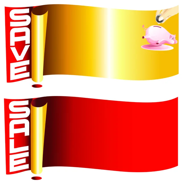 Verkauf & Sparen Banner — Stockvektor