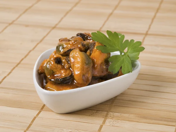 Bowl of mussels — Stock Photo, Image
