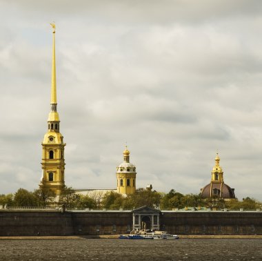 Peter and Paul cathedral and neva river clipart