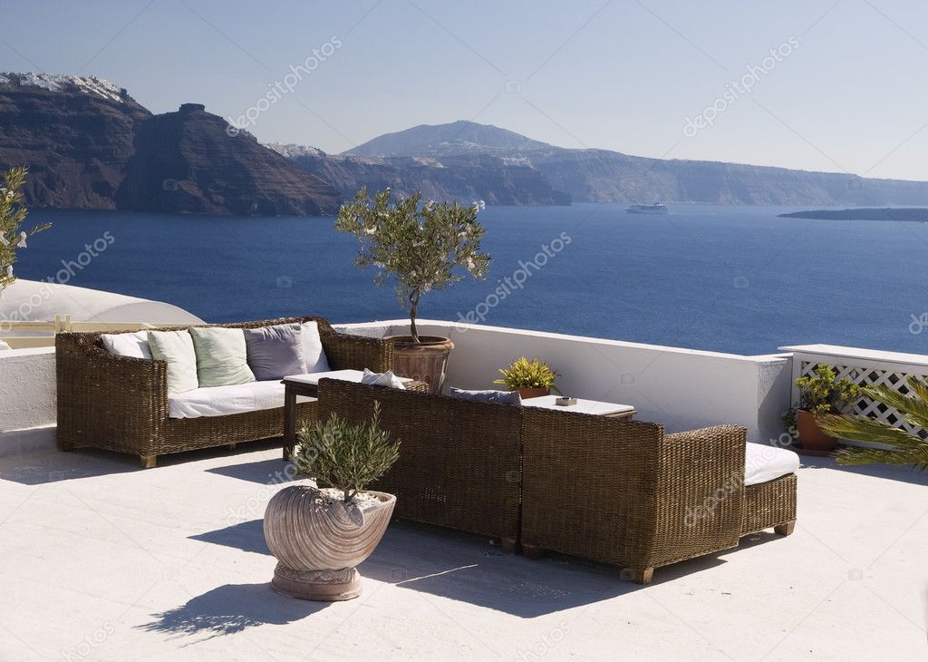 A terrace in santorini
