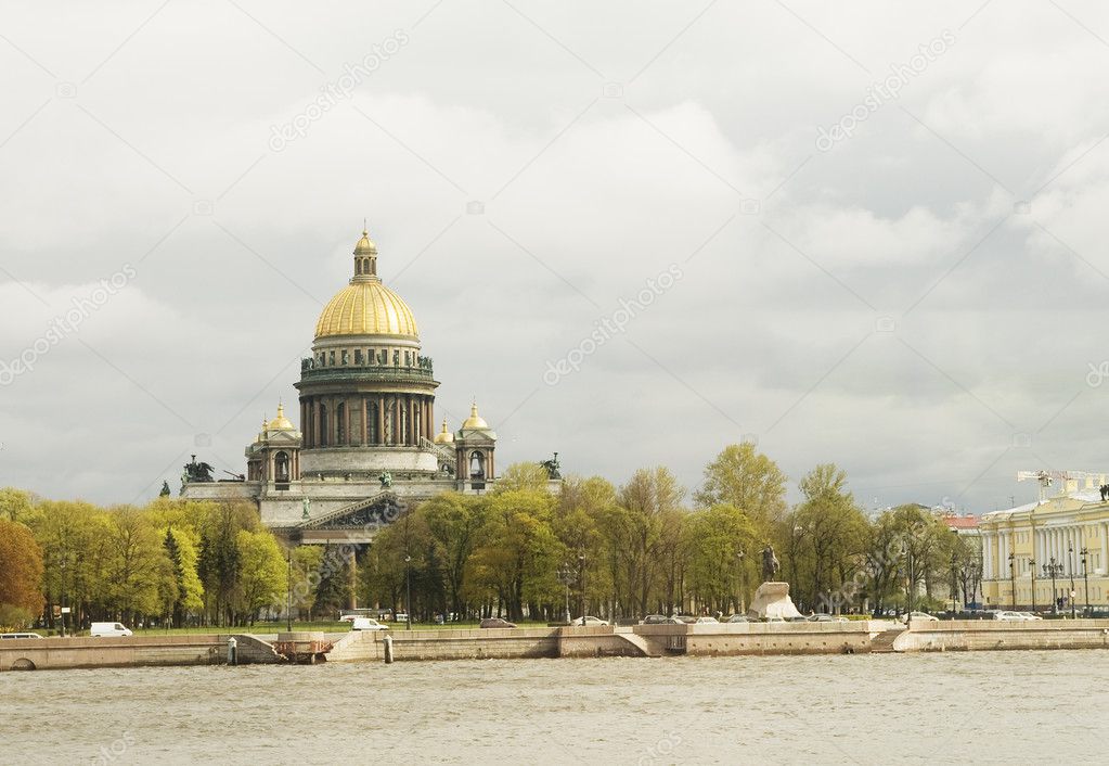 View of St. Isaac's Cathedral from the Neva river