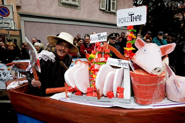 Masky karnevalové muggia, průvod 2012 — Stock fotografie