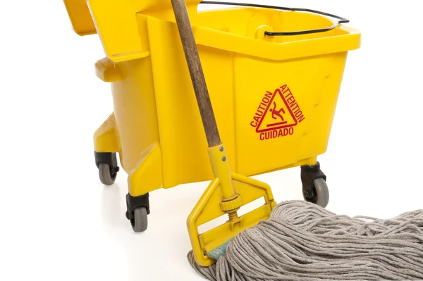 Industrial Mop and bucket close-up — Stock Photo, Image