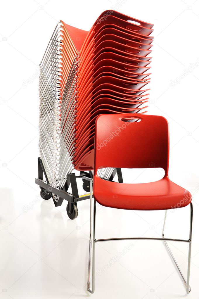 Stack of portable chairs
