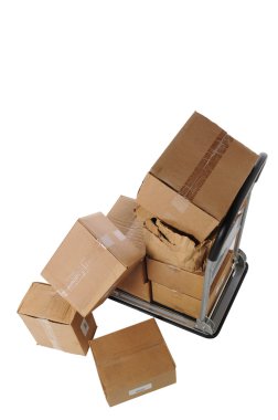 Boxes on cart clipart