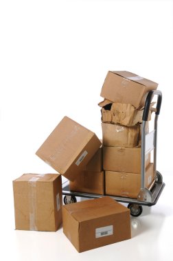 Boxes on cart clipart