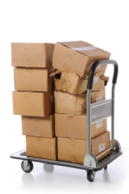 Boxes on cart clipart