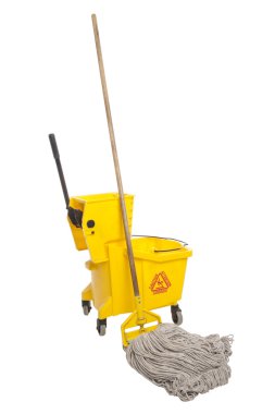 Industrial Mop and bucket clipart