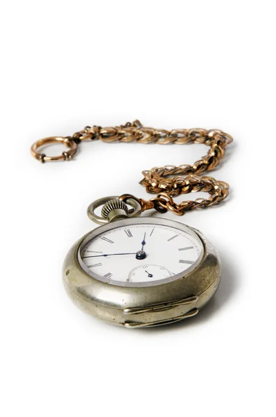 Ročník kapesní hodinky a řetěz — Stock fotografie