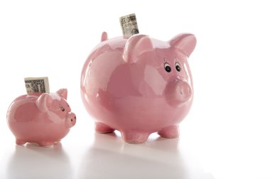 Two piggy banks clipart