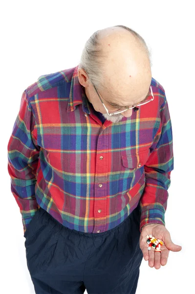Senior citizen with drugs — Stock Photo, Image