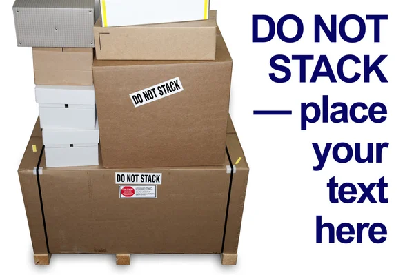 Non impilare scatole orizzontali — Foto Stock