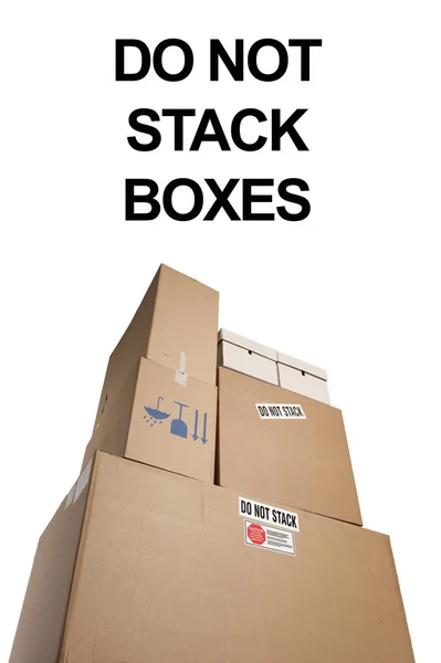 Non impilare scatole — Foto Stock