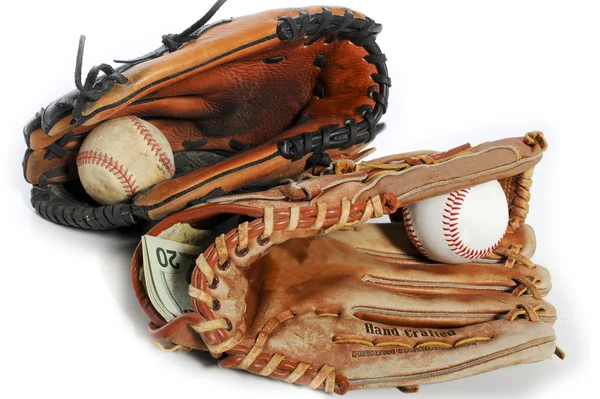 stock image Baseball glove and cash