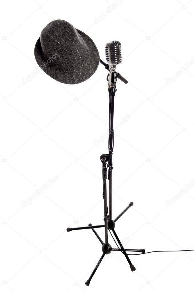 Microphone, stand and hat