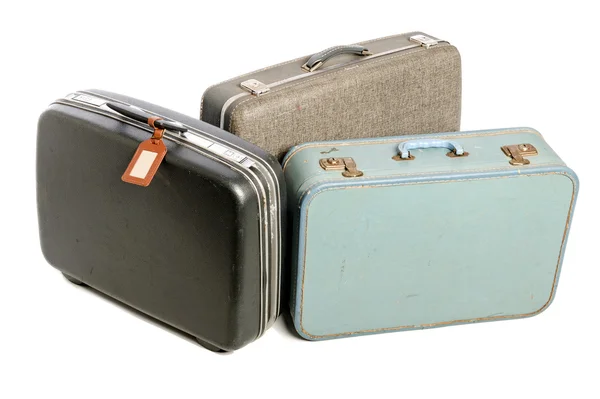 Három vintage bőröndök — Stock Fotó