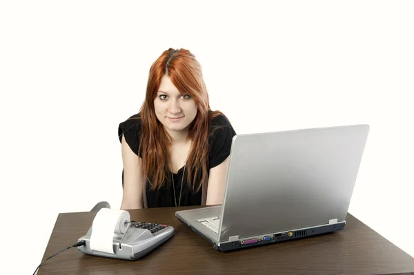 Cute redhead secretary — Stock Photo, Image