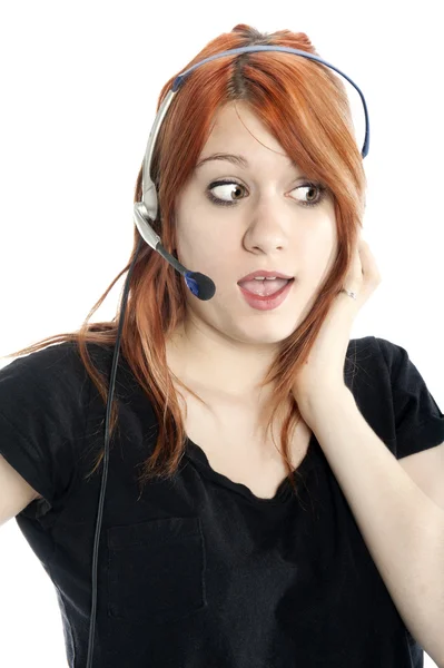 Cute, Gossiping Receptionist close-up — Stock Photo, Image