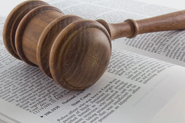 Gavel atop Legal Text — Stock Photo, Image