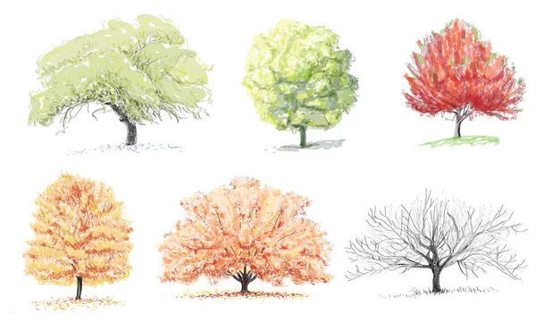 Векторные деревья — стоковый вектор