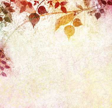 Luminous leaves vintage background clipart