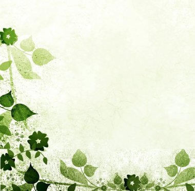 Green leaves vintage background clipart