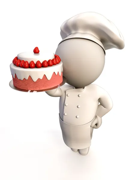 Bagare med tårta Stockbild