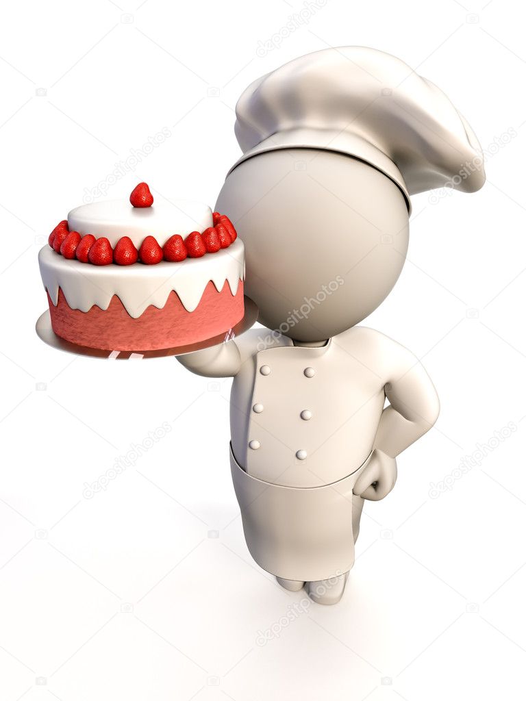 Baker with cake
