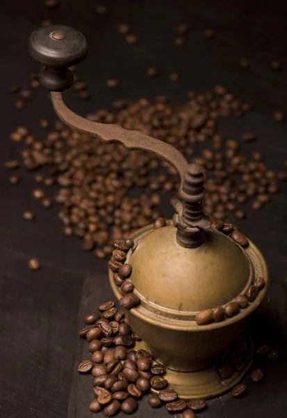 stock image Coffee grinder and coffee seeds