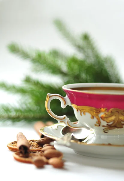 stock image Christmas coffee in the china cup