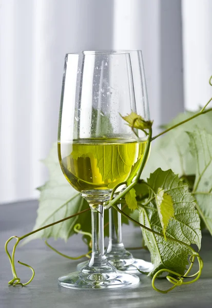 Vitt vin i glasen — Stockfoto